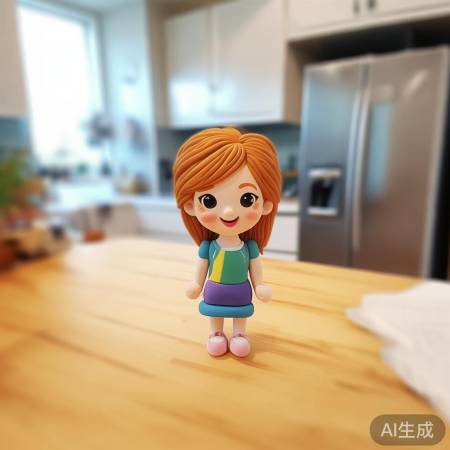 彩泥小女孩冰箱贴:可爱家居装饰首选
