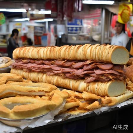 超长肉夹馍挑战超长蛋挞
