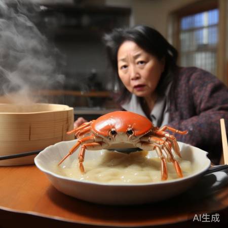蒸螃蟹，误食蛋白状物