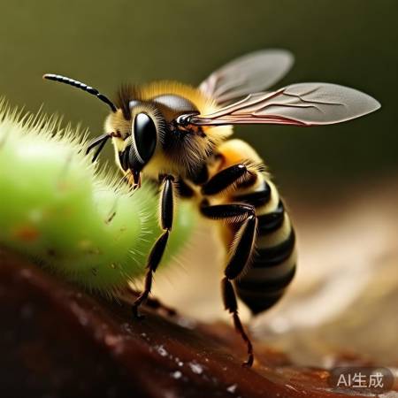以色列小蜂孵化于毛毛虫