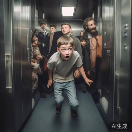 男童乘电梯被踹,暴力伤害弱势。