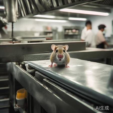 老鼠窜出传送带,餐饮卫生待提升
