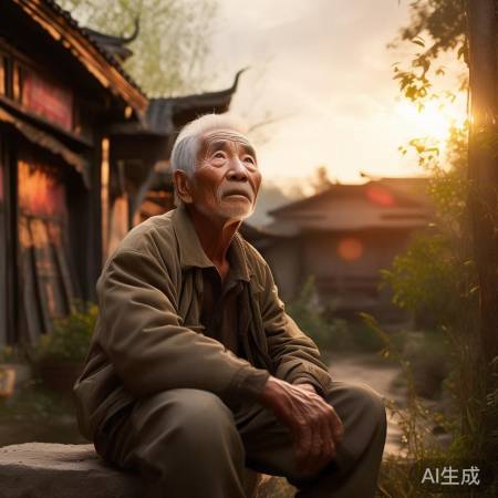 老人观景感叹经济巨变