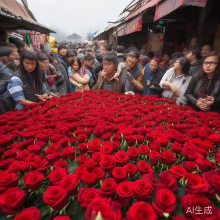 “万枝玫瑰，网友支持情”